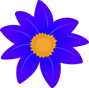 Blue Flower Vector Illustration Free PNG