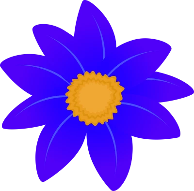 Blue Flower Vector Illustration Free PNG