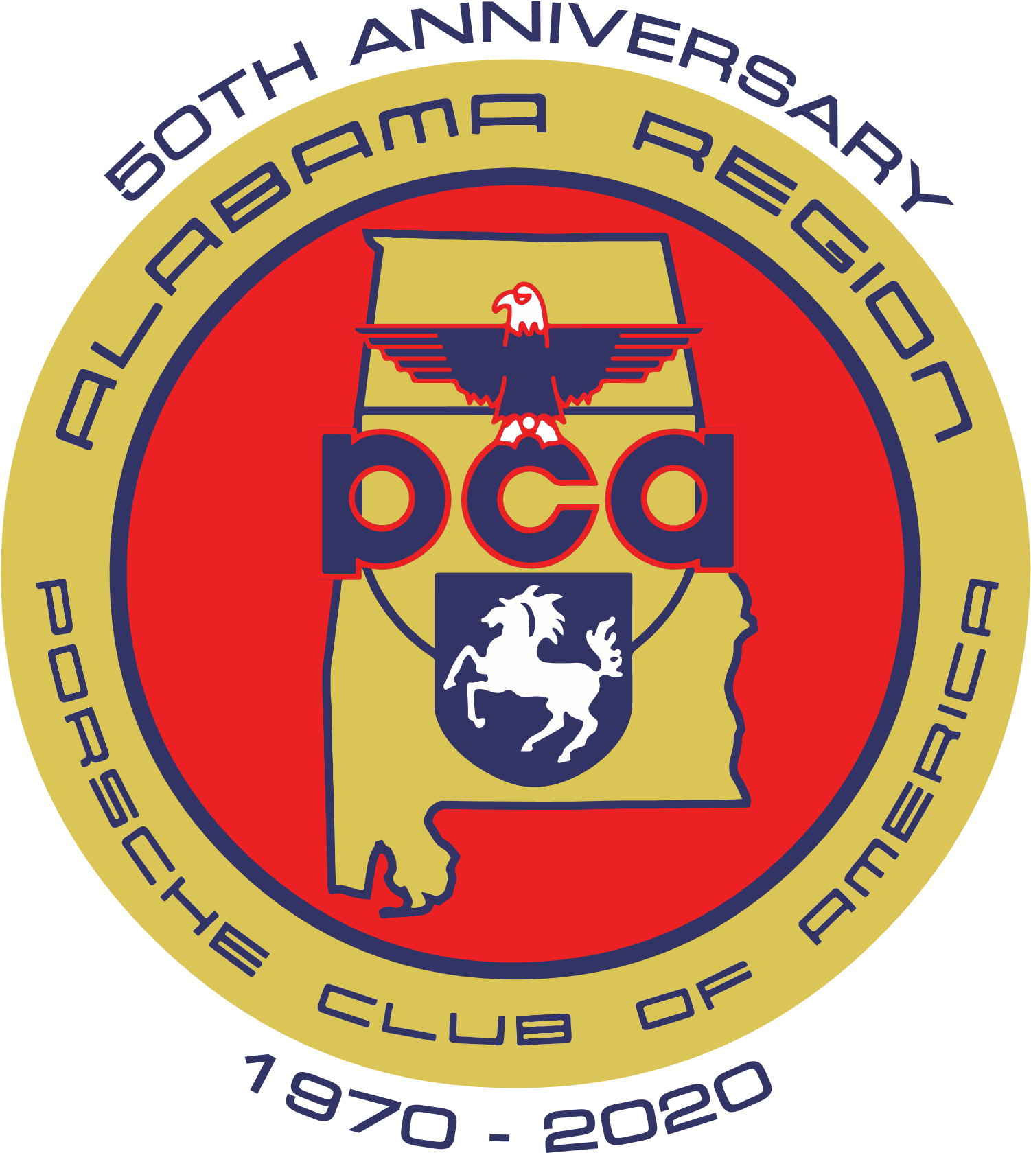 Porsche Club Alabama 50th Anniversary Logo Free PNG