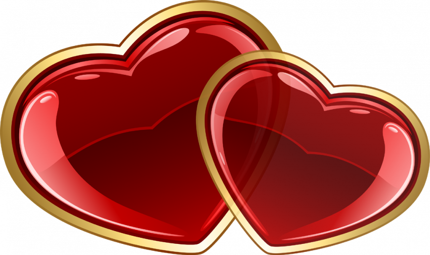 Double Red Hearts Transparent Background