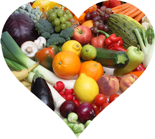 Veggie Fruit Heart Shape Clipart