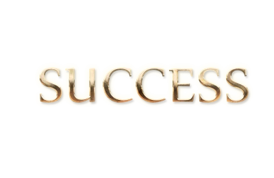 Gold Success 3D Text Free PNG