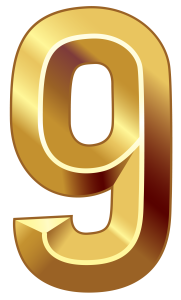 Gold Number 9 Free PNG