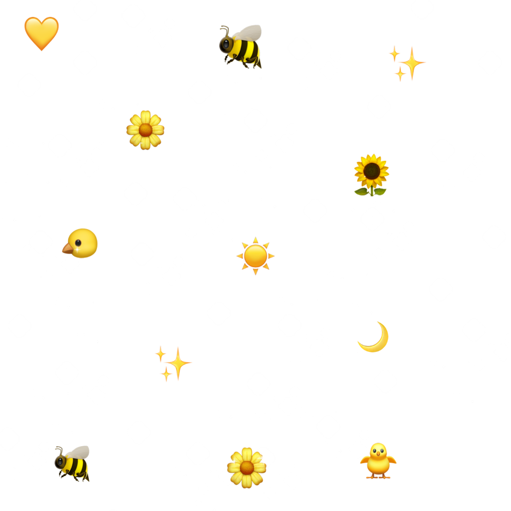 Cute Emoji Pattern with Bees and Sun Clipart