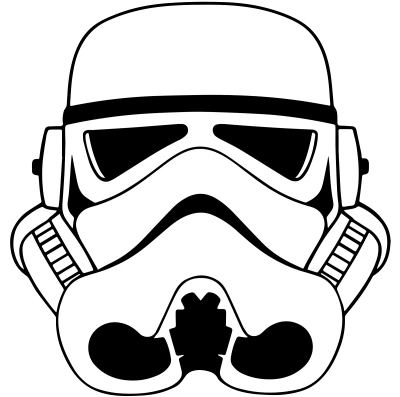 Sci-Fi Stormtrooper Helmet Stencil Free PNG