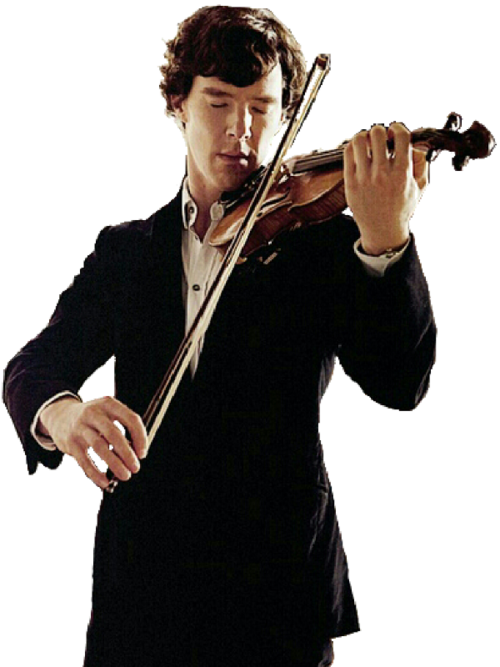 Sherlock Holmes Benedict Cumberbatch Playing Violin Transparent Background