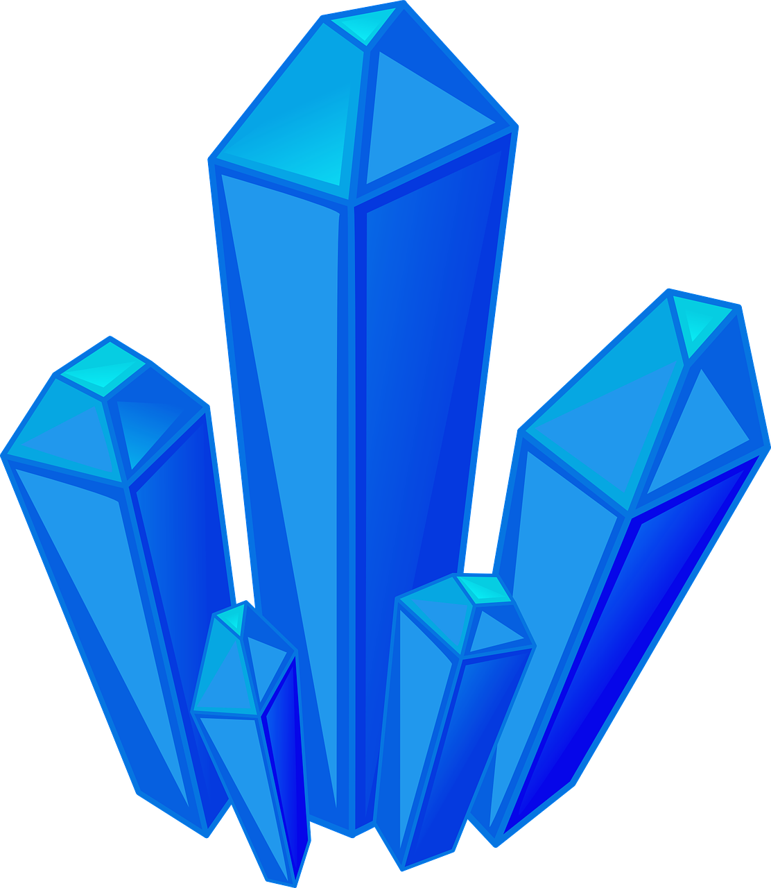 Glowing Blue Magic Crystals Illustration Clipart