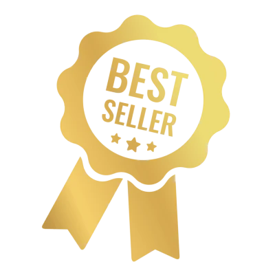 Gold Best Seller Ribbon Badge Vector PNG Image