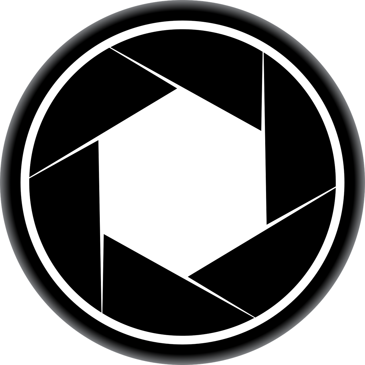 Black Camera Shutter Aperture Icon Transparent Background