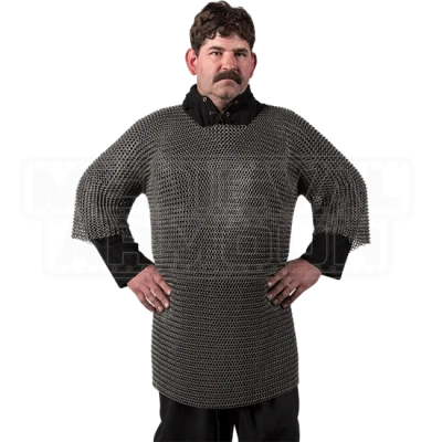 Man Wearing Medieval Chainmail Armor Transparent Background