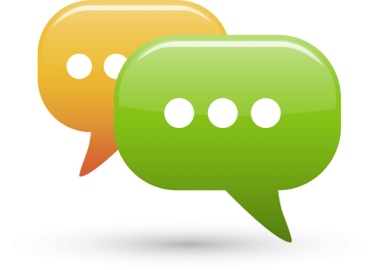 Green and Yellow Glossy Chat Bubbles Clipart