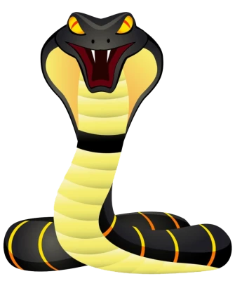 Angry Black Cobra Snake Cartoon PNG Image