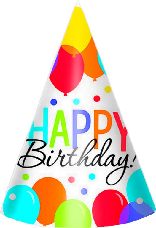 Colorful Happy Birthday Party Hat Clipart