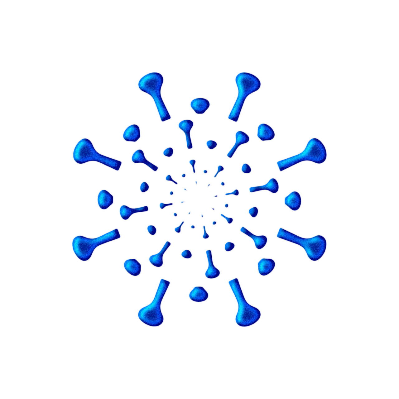 Abstract Blue Virus Bacteria Cell Clipart