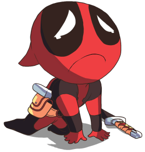 Cute Chibi Deadpool Character PNG Image