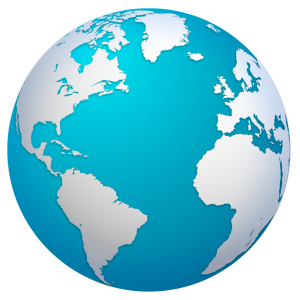 Blue Earth Globe World Map Free PNG