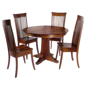 Round Wooden Dining Table Chairs Clipart