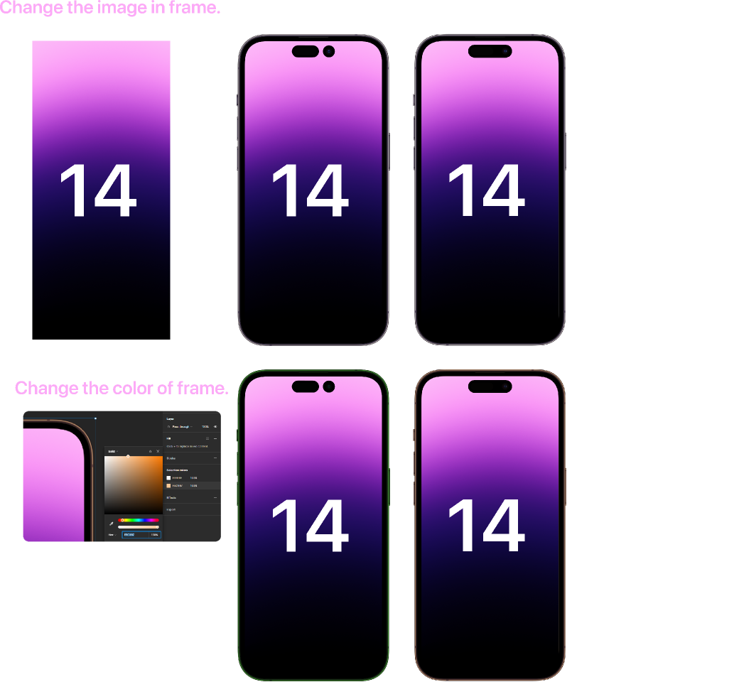 iPhone 14 UI Mockup Templates Clipart