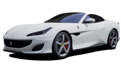 White Ferrari Portofino Sports Car PNG Image