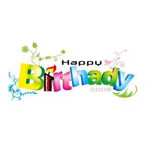 Happy Birthday Colorful Text Free PNG