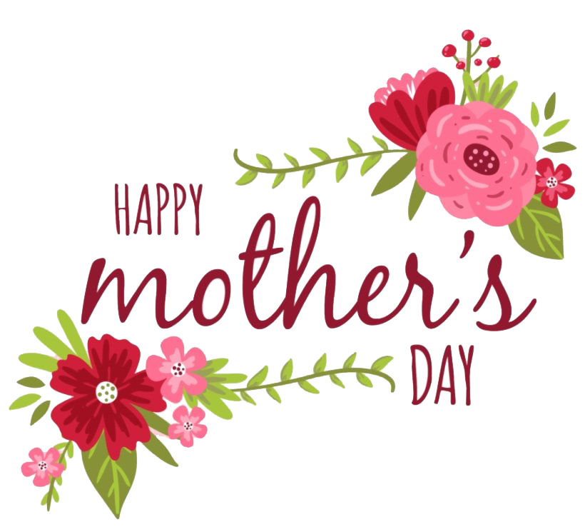 Happy Mothers Day Floral Text Clipart