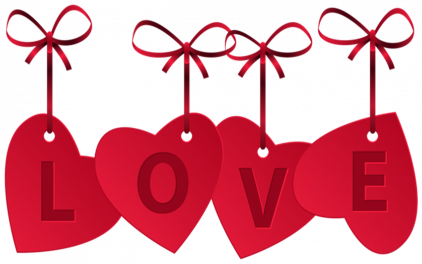 Red Hanging Love Tags Clipart