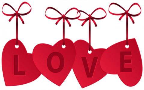 Red Hanging Love Tags Clipart