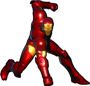 Iron Man Superhero Landing Pose Clipart
