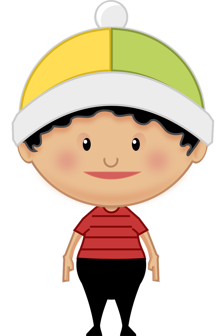 Cute Boy Winter Hat Cartoon Clipart