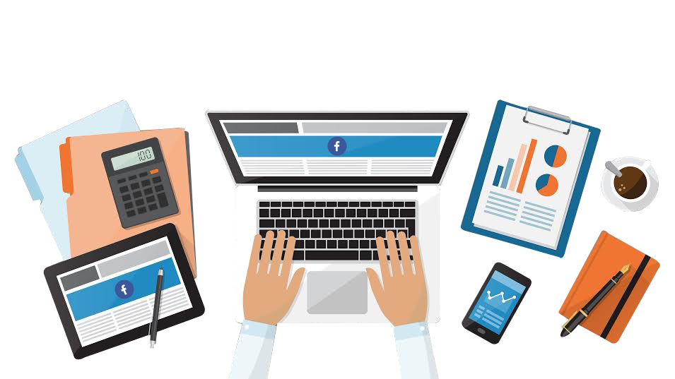 Laptop Typing Desk Top View Clipart