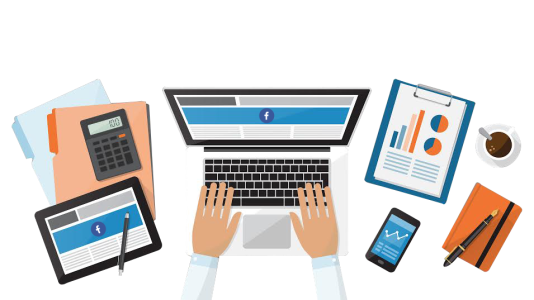 Laptop Typing Desk Top View Clipart