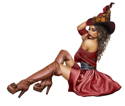 Pin-Up Witch Girl Free PNG