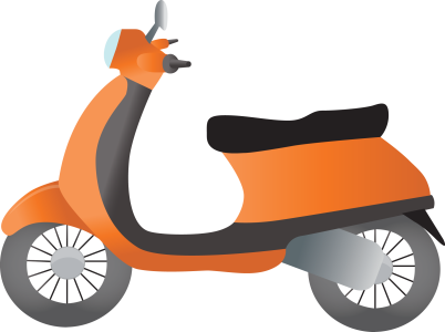 Orange Retro Scooter Free PNG