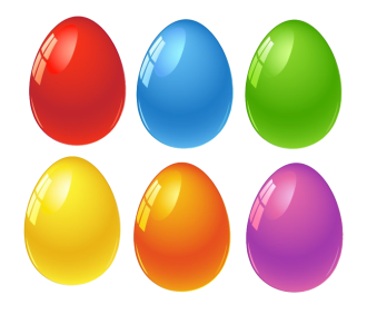 Colorful Glossy Easter Eggs Clipart