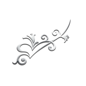 Silver Floral Flourish Ornament Transparent Background