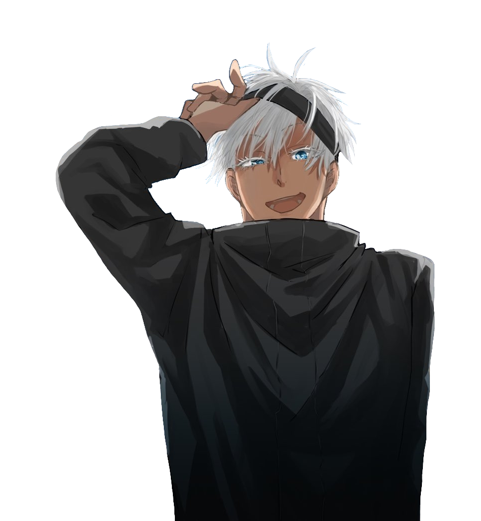 Satoru Gojo Smiling Anime Art Free PNG