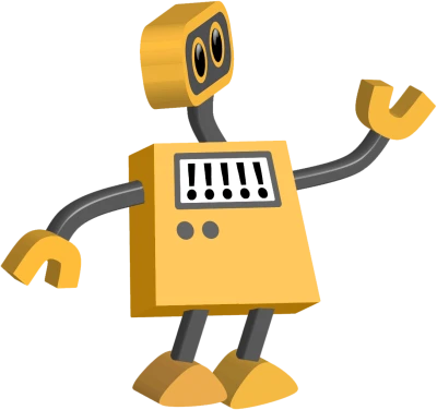 Yellow Robot Cartoon Transparent Background