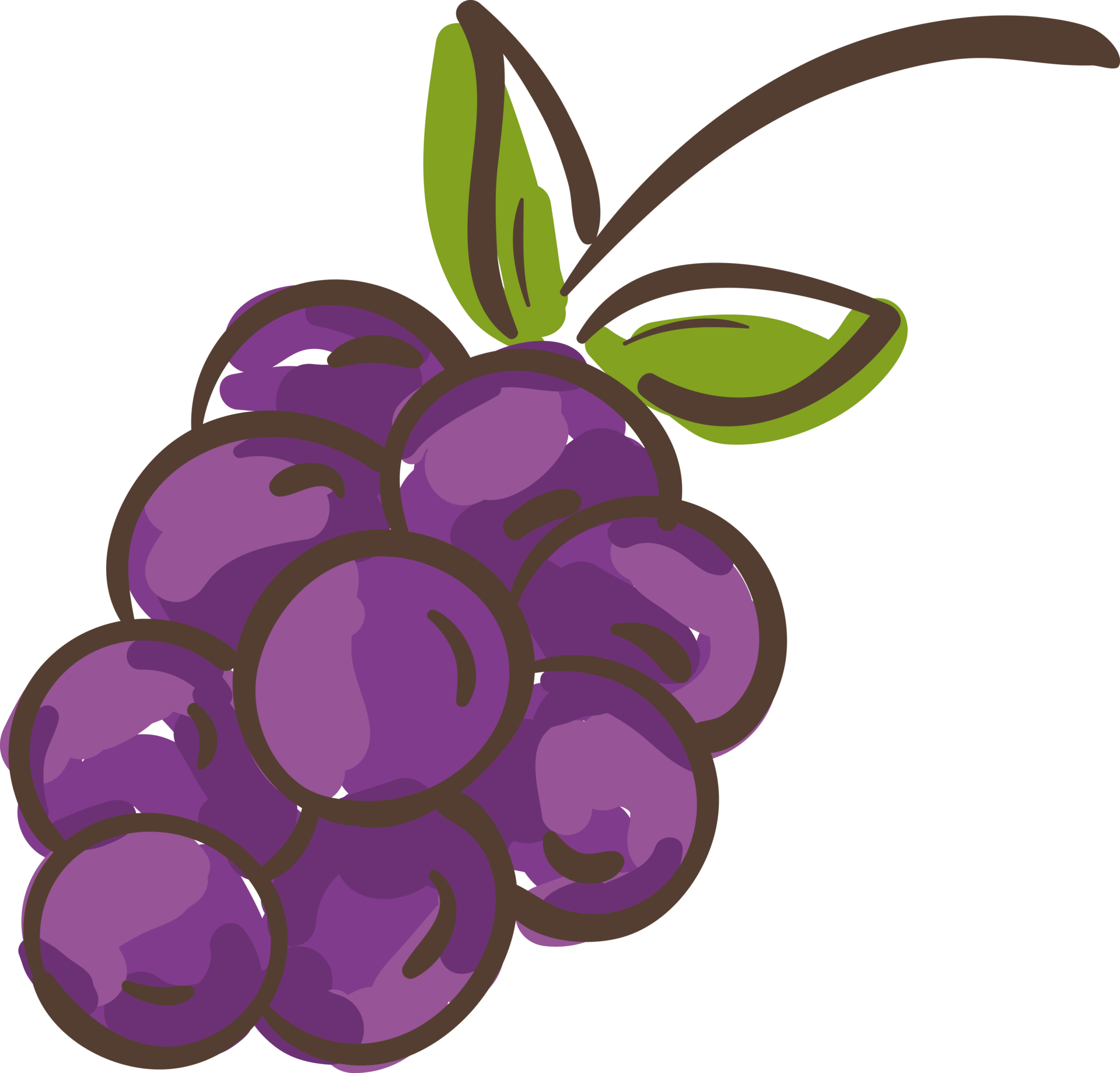 Cartoon Purple Grapes Illustration Clipart