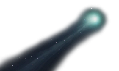 Glowing Green Comet Trail Free PNG