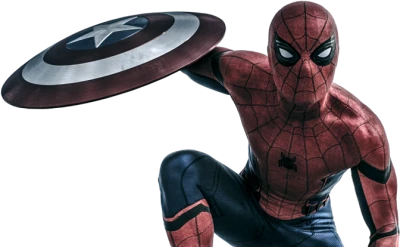 Spider Man Holding Captain America Shield Free PNG