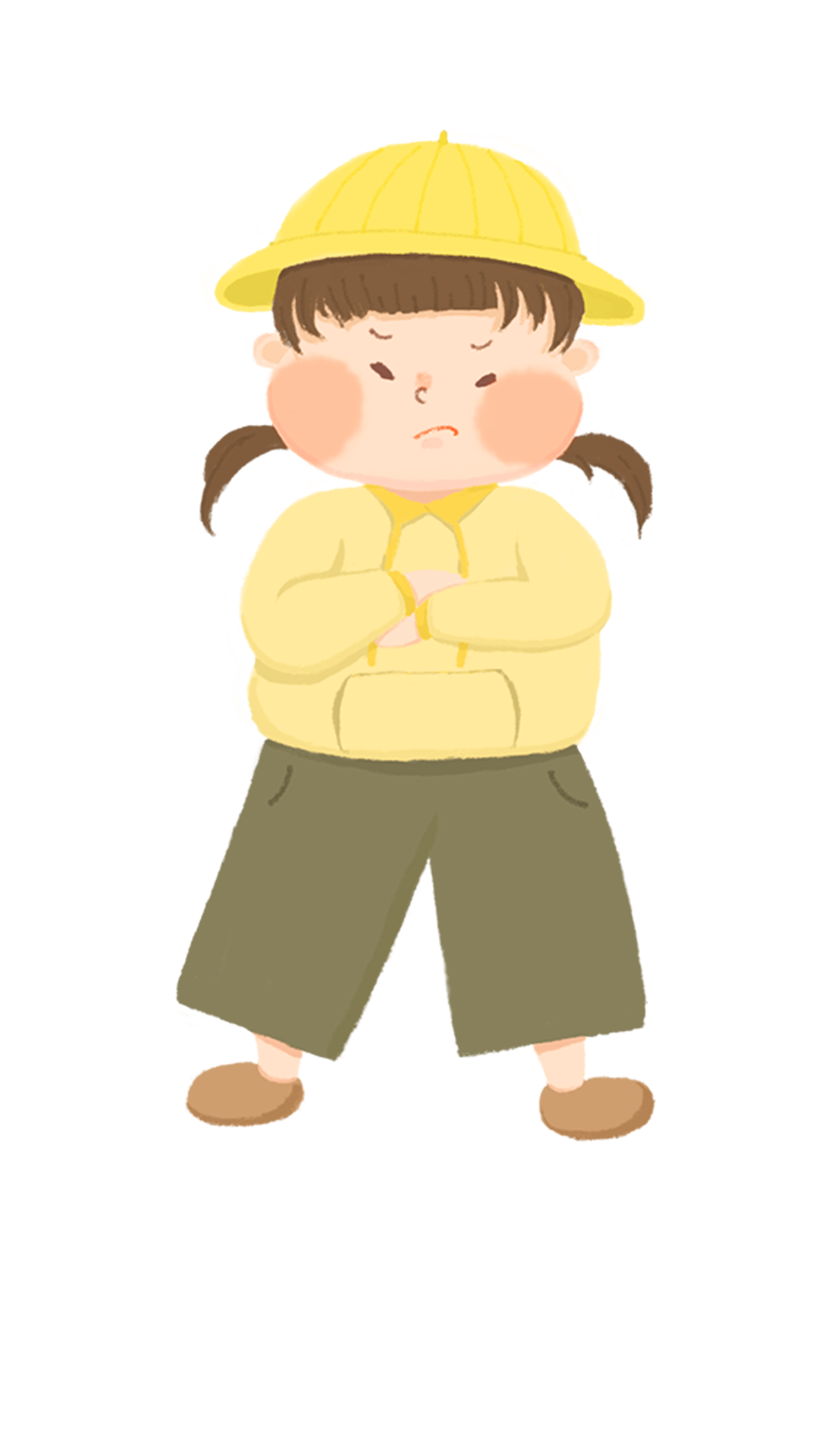Angry Little Girl Cartoon Illustration Clipart