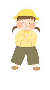 Angry Little Girl Cartoon Illustration Clipart