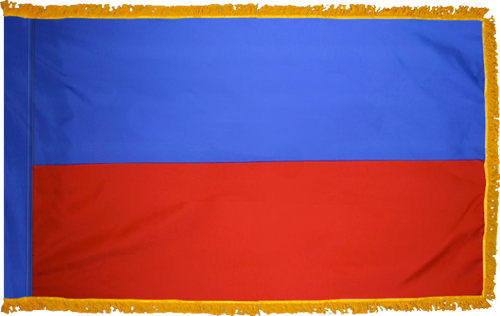 Haiti Bicolor Flag With Gold Fringe Clipart