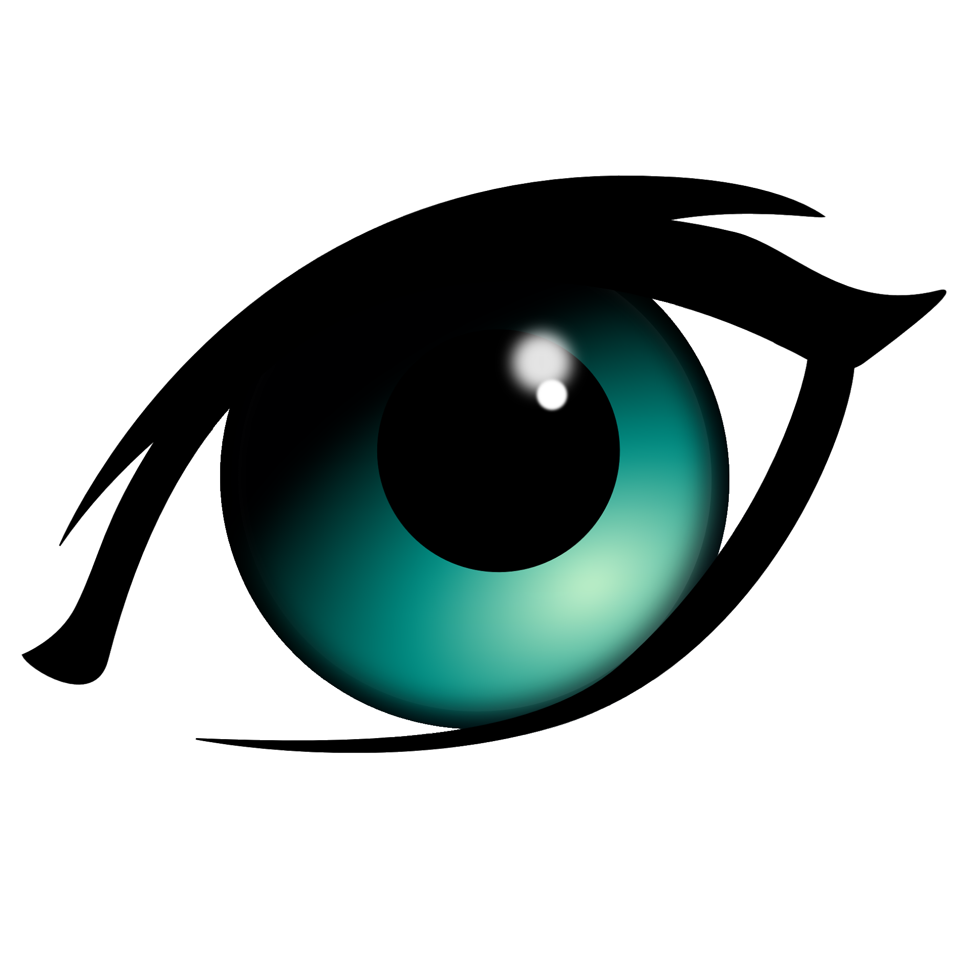 Cartoon Teal Human Eye Clipart