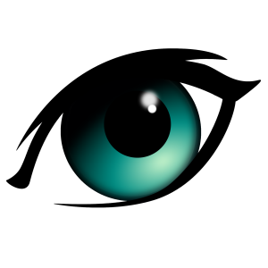 Cartoon Teal Human Eye Clipart