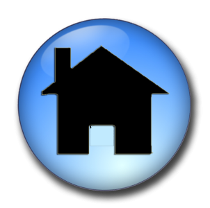 Blue Glossy Home Button Icon Clipart