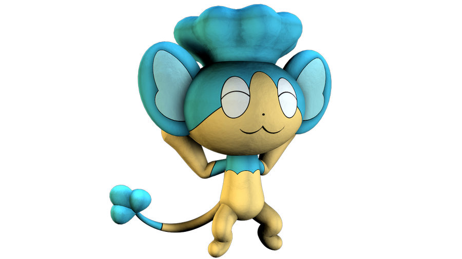Panpour Pokemon 3D Model Clipart