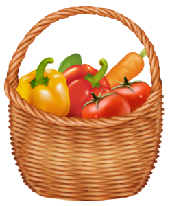 Wicker Basket of Fresh Vegetables Free PNG