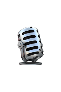 3D Silver Vintage Microphone Free PNG