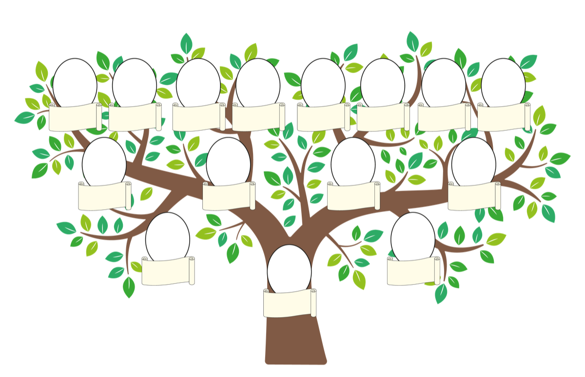 Blank Family Tree With Frames Clipart
